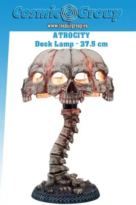 Atrocity Natural Bone Skull N Spine Lamp - Figurine